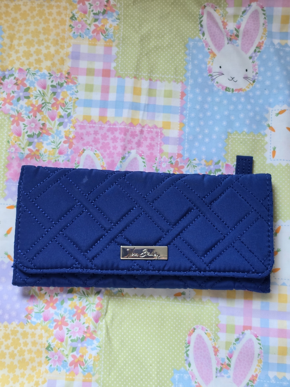 Vera Bradley Navy Quilted Long Wallet